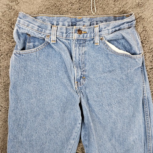 Jeans Dickies uomo taglia 30x32 blu denim dritto falegname abbigliamento da lavoro lavaggio medio - Foto 2 di 10