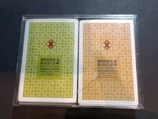 2 Vintage Redislip Playing Cards Decks Opened Plastic Case Brown & Bigelow