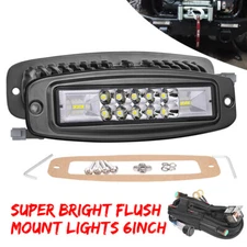 2x 7"Inch Flush Mount LED Pods Work Light Bar Spot Flood Driving Offroad Wiring