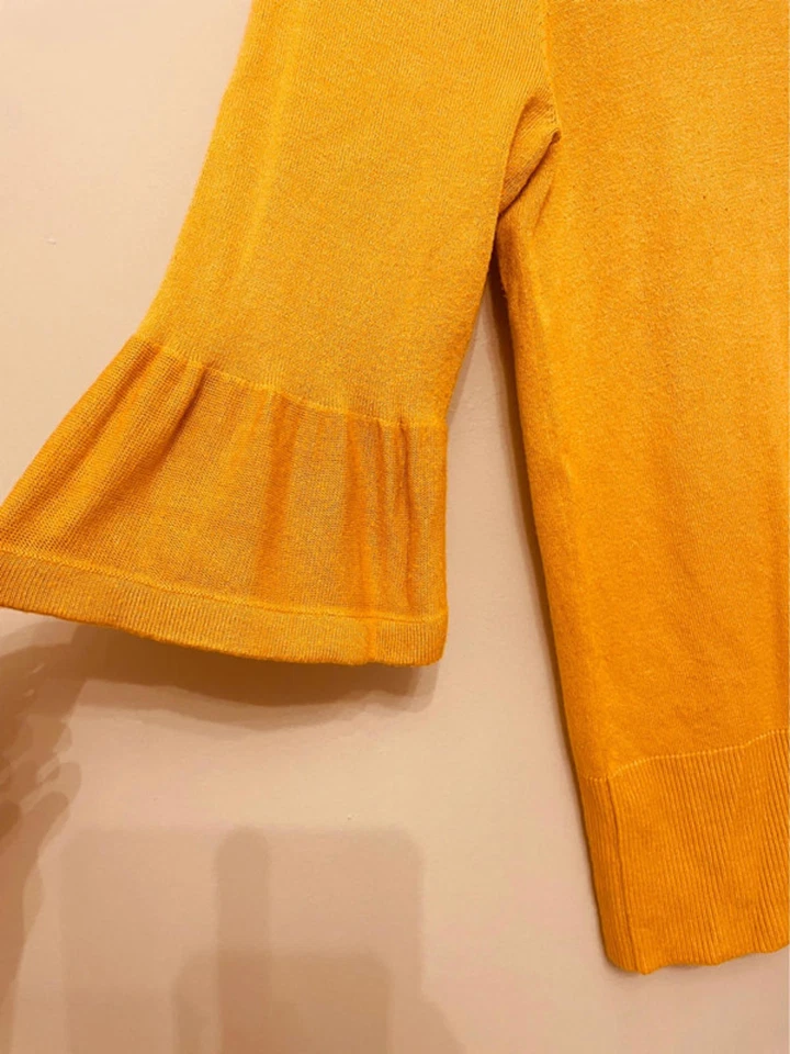 Oasis Flared Sleeve Sweater Mustard Yellow Size S (UK10) - Image 4 of 4