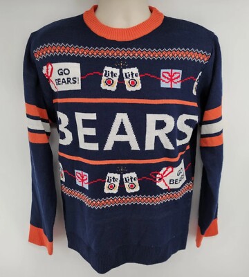 Chicago Bears Miller Lite Holiday Christmas Sweater Size M