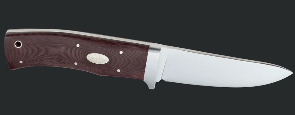 Cuchillo fijo Fallkniven Hunter's 3.5" 3G hoja de acero en polvo granate mango Micarta Foto 4 de 4