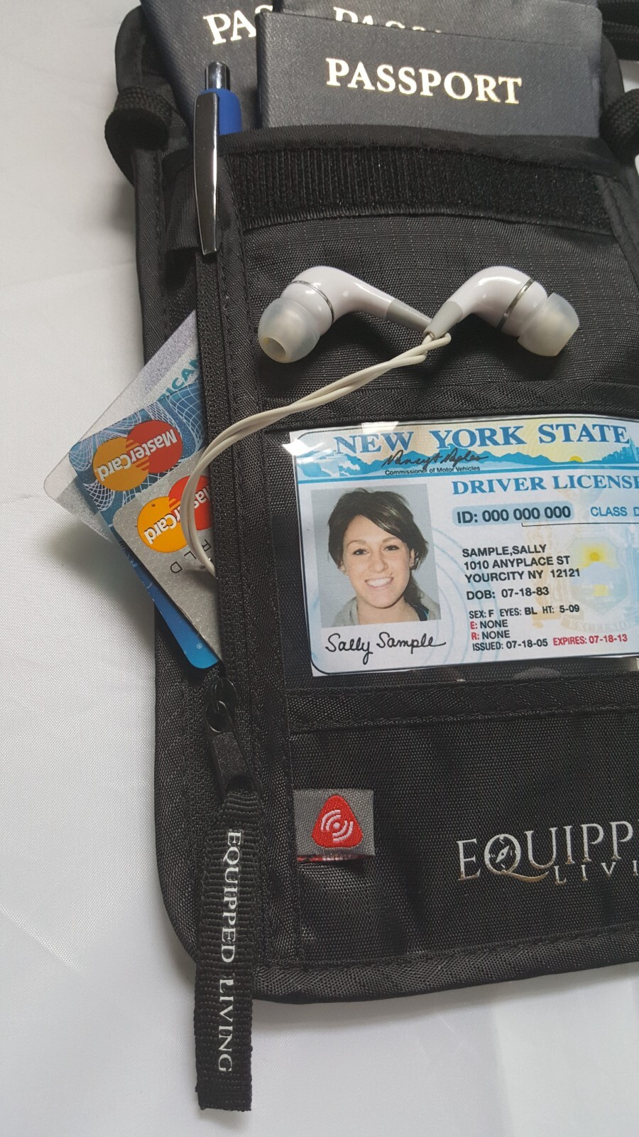 RFID Blocking Passport Holder Neck Pouch Anti-Theft Travel Wallet Ships from USA-image