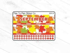 1009-3A September 7X9 Monthly View Planner Stickers.