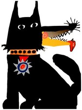 2108.Quality Poster.Black dog.Wall Decorative Art.Home Interior design wall art