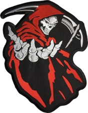 LARGE SIZE GRIM REAPER SCYTHE God Angel of Death Ghost Devil Sew Iron on Patch L