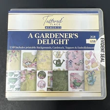 Tattered Lace Memories A Gardener's Delight 2GB USB Printable Backgrounds ETC