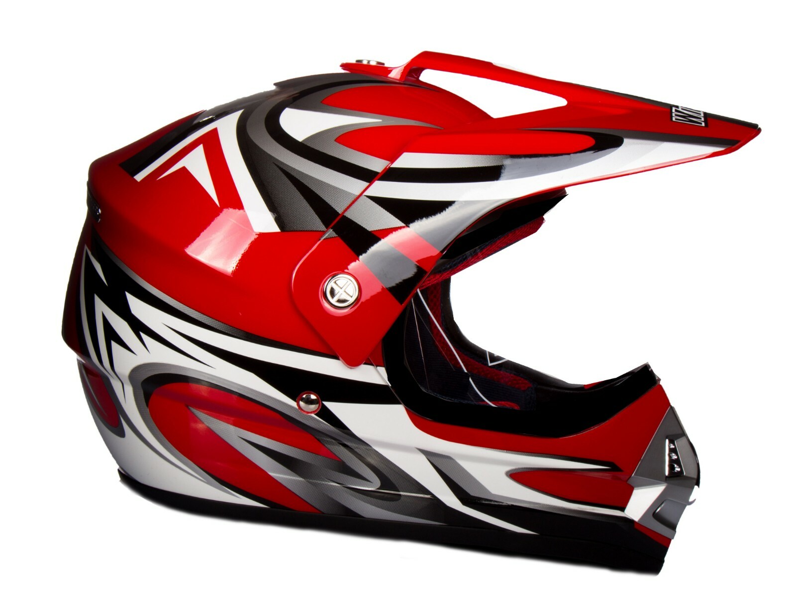 Casco per moto da cross enduro e quad rosso OMOLOGATO con omologazione CE C.E.