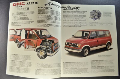 1986 GMC Truck Safari Van Catalog Brochure SLE SLX Minivan