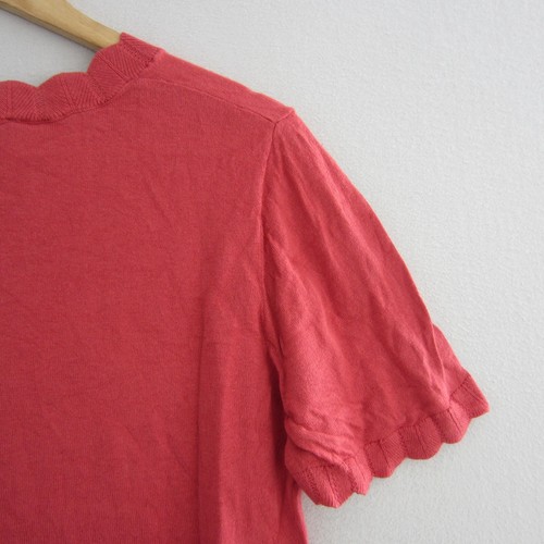 Jacqui E Top Womens Jumper 14 Orange Tight Knit Pullover Sweater Short Sleeve - Picture 7 of 14