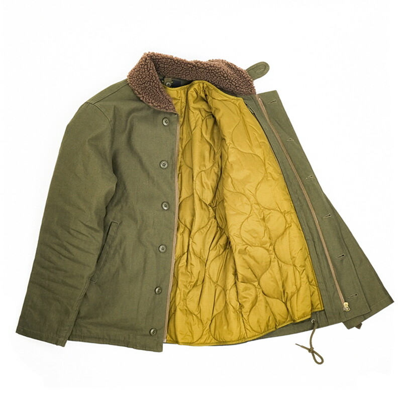 Mens Retro Vintage Style N1 Deck Jacket Military Detachable