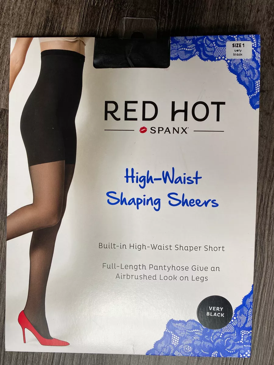 Spanx Red Hot High Waist Shaping Sheers Size 1 NEW Very Black