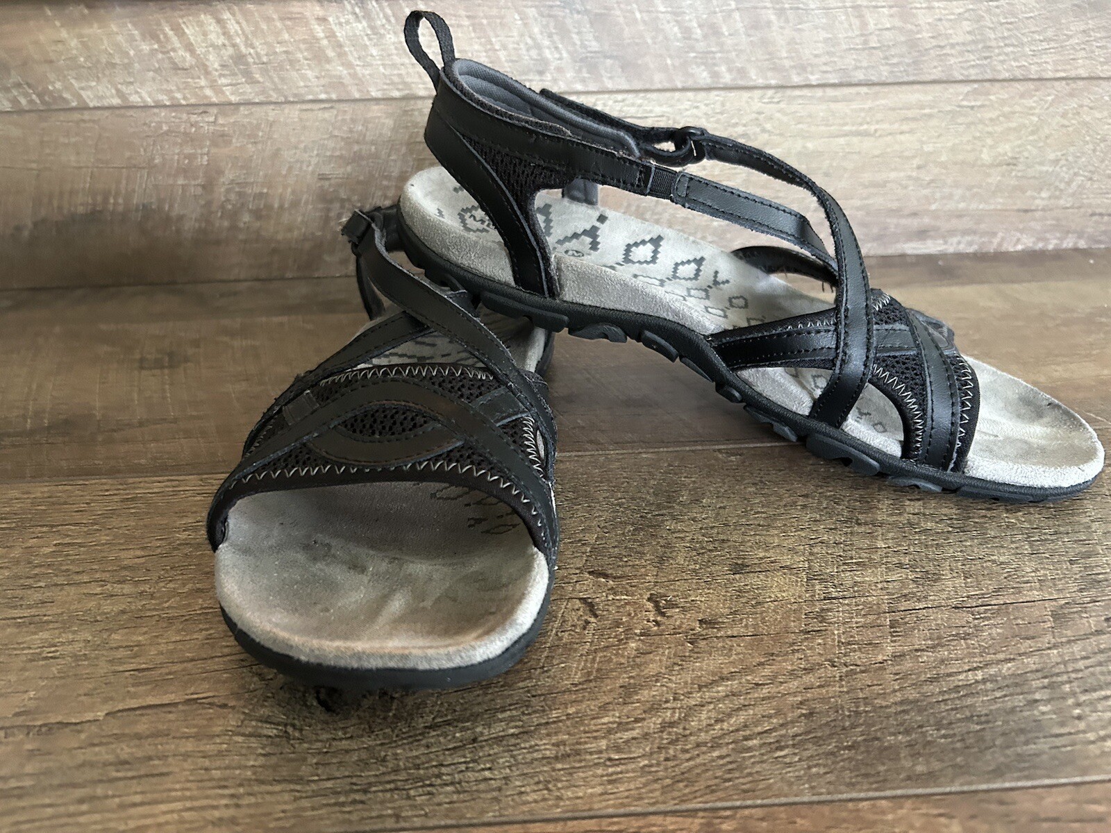 Sandali donna Merrell taglia 10 cinturino nero "Grandeur" cuscino d'aria