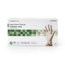 McKesson Confiderm Latex Exam Glove Standard Cuff Length MEDIUM 100 per Box
