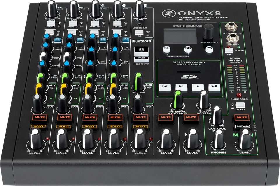 Mackie ONYX8 8-Channel Analog Mixer w/ Multi-Track USB+Audio Technica Headphones - Image 4 of 4