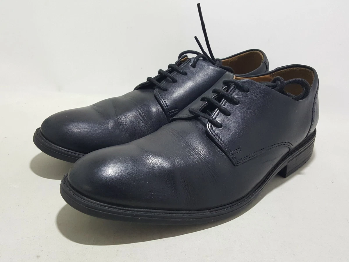 CLARKS TRUXTON BLACK LEATHER LACE 9 | eBay