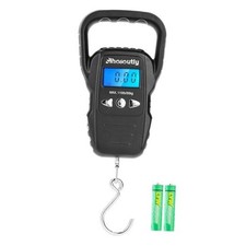 Fish Scale,110lb/50kg Large Handle,Large Backlit LCD Display,Digital Fish Black