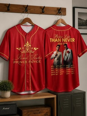 Romeo Santos Prince Royce Beter Late Than Never Tour Baseball Jersey Duty Paid