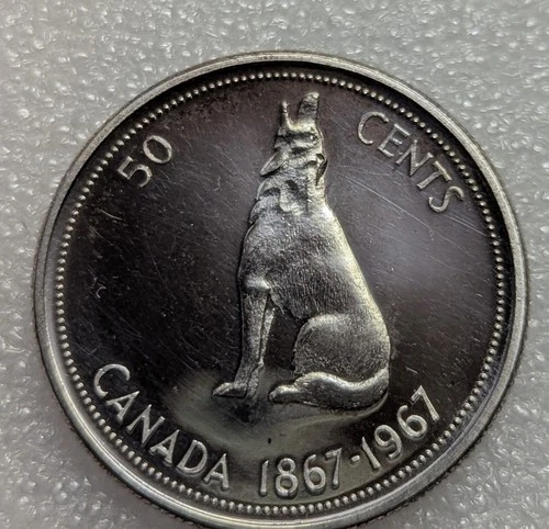 1967 50 Cents Canada proof like howling wolf #234