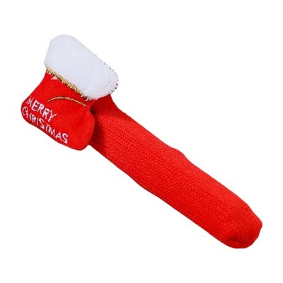 Holiday Season Door Handle Cover Santa Design Durable Fabric Quick Setups Home