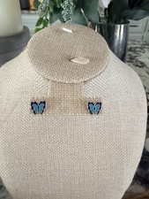 Blue Butterfly Stud Earrings
