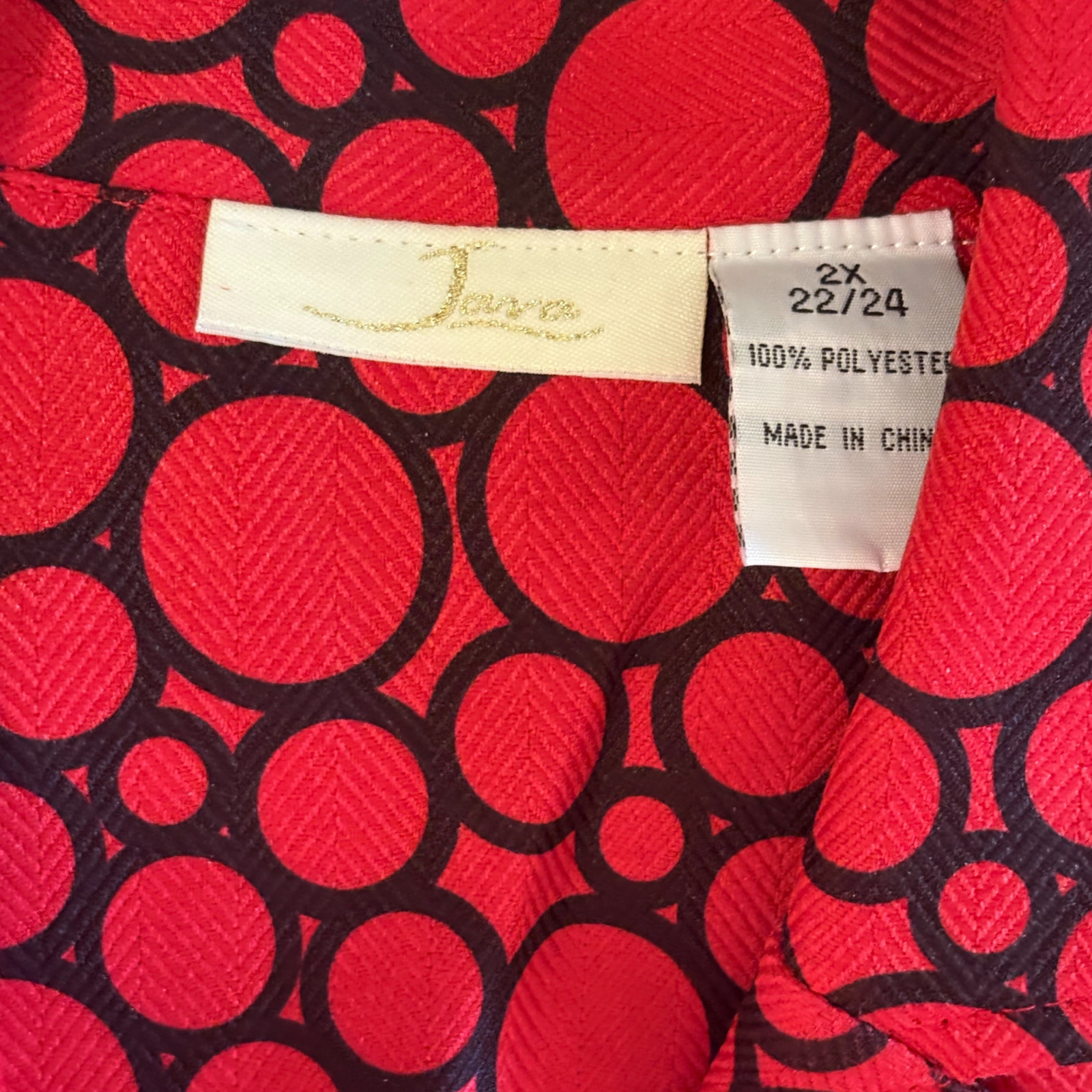 Vintage Red/Black Jacket Top By Java Size 2X 22/24 - image 4