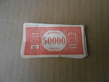 RICAMBIO GIOCO DA TAVOLO MONOPOLI 22 BANCONOTE DA LIRE 50.000