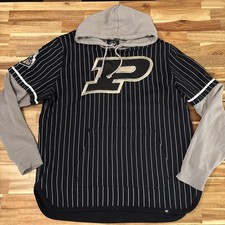 Purdue Boilermakers 47 Hoodie Men's XL Black Pinstripe Sweatshirt