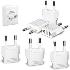 6 Pack European Travel Plug Adapter, US to Europe Plug Adapter - US to EU Plug