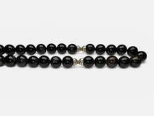 Black Onyx Style Islamic Beads -33 Beads Tasbih with Silver-Tone Tassel Gift