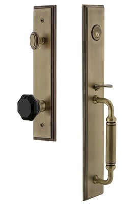 Grandeur CARCGRLYO_ESET_238 Carre Solid Brass Rose Keyed Entry - Brass