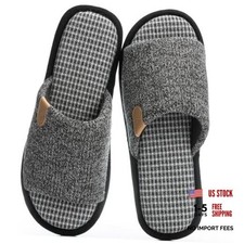 Mens Cozy Memory Foam Slippers Indoor Outdoor Gifts for Men Slip 11-12 Black