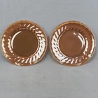 2 Vintage Fire King Anchor Hocking Peach Luster Swirl Salad Dessert Plate 7 3/8”
