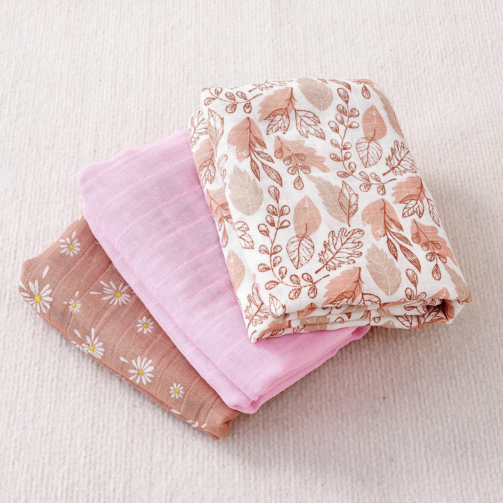 3 Set Muslin Swaddle Blankets,Essential Baby&Newborn Swaddling,Perfect for Bo... thumbnail 8