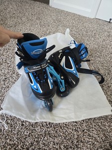 MammyGol Youth Adjustable Inline Skates Blue/Black Size 10C-13C