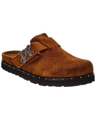 $860- Palm Angels Men's PM1J005R24LEA0026000 Studded Brown Suede Mule- RARE