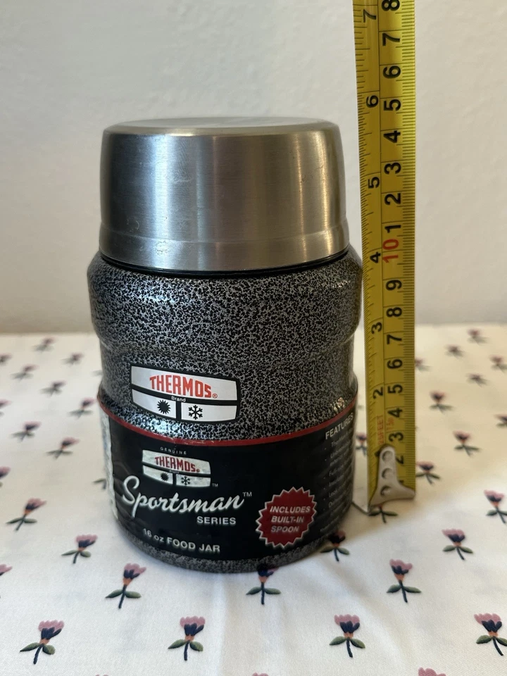 Tarro de comida aislado al vacío de acero inoxidable THERMOS Sportsman 16 oz con cuchara H/C Foto 3 de 4