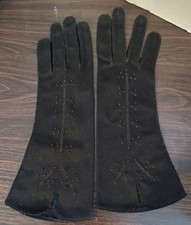 Vintage Dawnette Black Nylon Evening Gloves