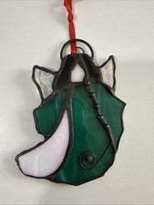 Vintage Stained Glass Angel Suncatcher Christmas Ornament