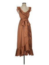 Show Me Your Mumu Women Brown Casual Dress XS