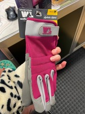 NEW-WOMENS SYNTHETIC HYBRID WELLS LAMONT WORK GLOVES PINK, SIDE MEDI ECP019337