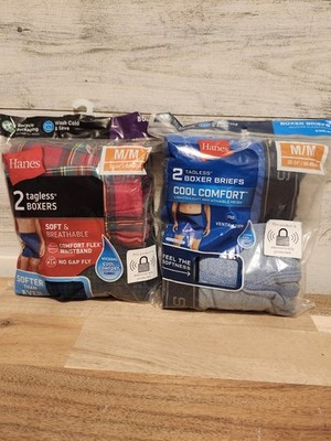Hanes Tagless Boxers / Boxer Briefs 2pack Size Medium 2packs For Total Of 4...