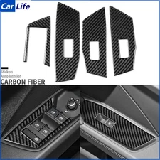 4Pcs Real Carbon Fiber Window Lift Switch Panel Cover For Adui A3 S3 8Y 2020-25