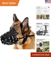 Dog Muzzle German Shepherd Dalmatian Doberman Setter Leather Basket Medium La...