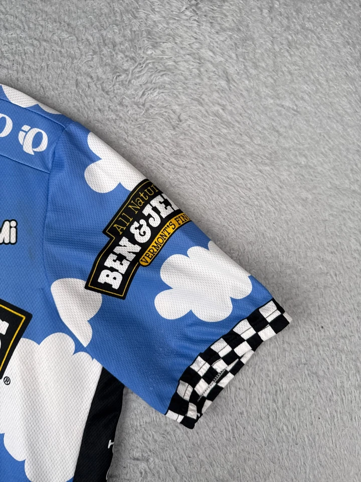 Camiseta deportiva de ciclismo Pearl Izumi de colección para hombre extra grande azul vacas Ben & Jerry's Ice Cream Foto 2 de 4
