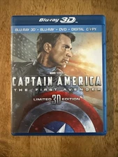 Captain America : The First Avenger 3D Blu-ray + 2D Blu-ray + DVD + Code *READ*