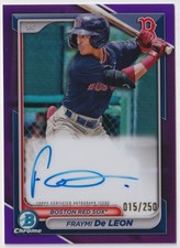 2024 Bowman Chrome #CPA-FD Fraymi De Leon Auto Purple Refractors #/250 Red Sox