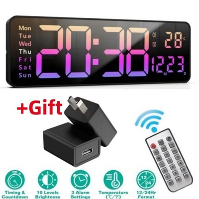 16 inch Large Digital Wall Clock Large Display LED Wall Clock Timer with Plug