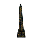 Ägyptischer Deko Obelisk 18cm Hieroglyphen Figur Schwarz Gold Kunstharz