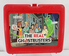 1986 The Real Ghostbusters Red Plastic Lunchbox NO Thermos Made in USA Vintage